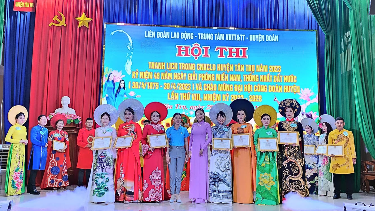 Huyện Tân Trụ tổ chức hội thi 'Thanh lịch trong công nhân viên chức lao động' năm 2023