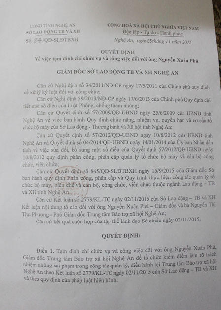 Đình chỉ lãnh đạo trung tâm “ăn bớt” tiền cơm của người neo đơn