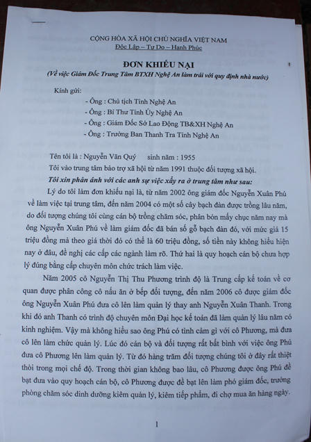 Đình chỉ lãnh đạo trung tâm “ăn bớt” tiền cơm của người neo đơn