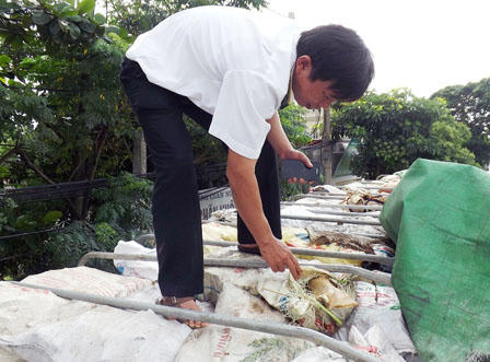 Nghệ An bắt xe chở 10 tấn xương bốc mùi hôi thối