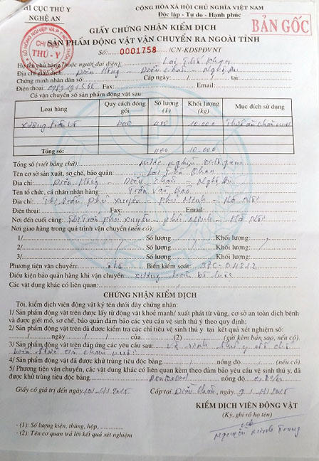 Nghệ An bắt xe chở 10 tấn xương bốc mùi hôi thối