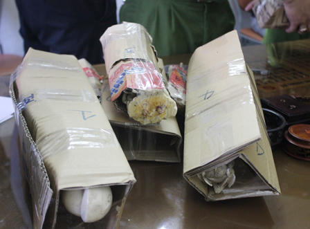 Bắt 10 bức tượng nghi làm từ ngà voi đang "đi" xe khách