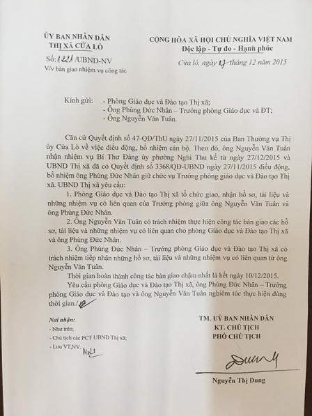 Tỉnh ủy Nghệ An tiếp nhận vụ "không bàn giao chức vụ"