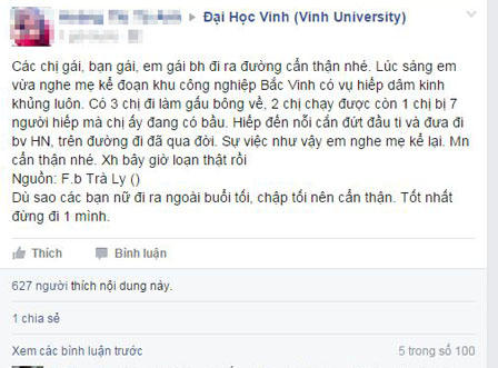 Công an làm rõ vụ thai phụ bị hiếp dâm tập thể