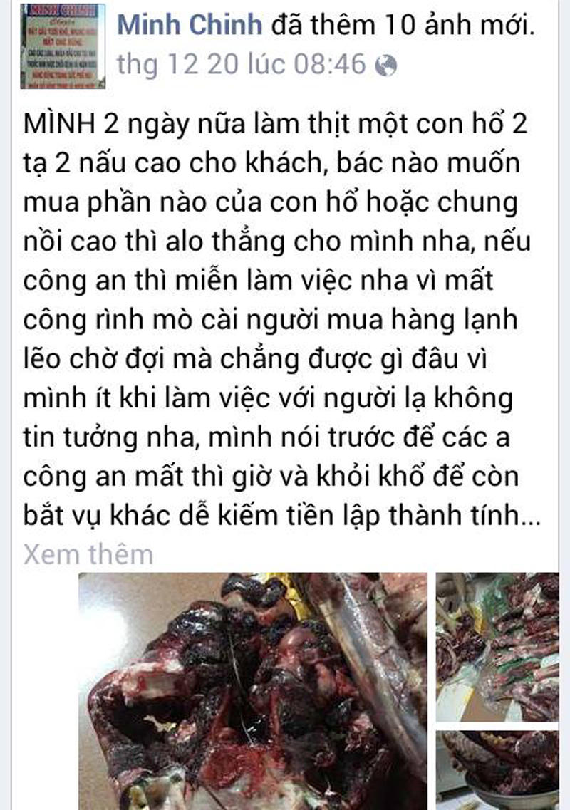 Kiểm tra nhà riêng đối tượng rao bán hổ, gấu trên facebook