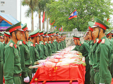An táng 65 bộ hài cốt liệt sỹ quân tình nguyện hy sinh tại Lào