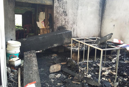 Cháy nhà trong đêm hai cụ già tử vong