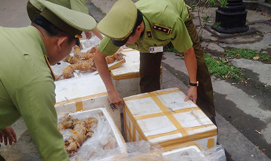 Phát hiện xe tải chở gần 4 tạ giò bò không rõ nguồn gốc xuất xứ