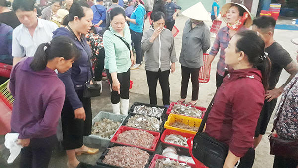 Náo nức tàu chở sản vật biển cập cảng Cửa Sót ngày lễ 