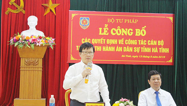 Bổ nhiệm Cục trưởng Cục Thi hành án dân sự tỉnh Hà Tĩnh