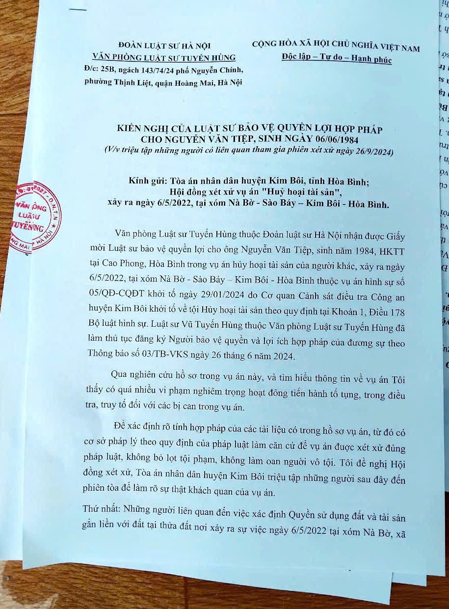 Kim Bôi, Hòa Bình: Nhân dân mong đợi một phiên xét xử vụ án “Hủy hoại tài sản” công tâm