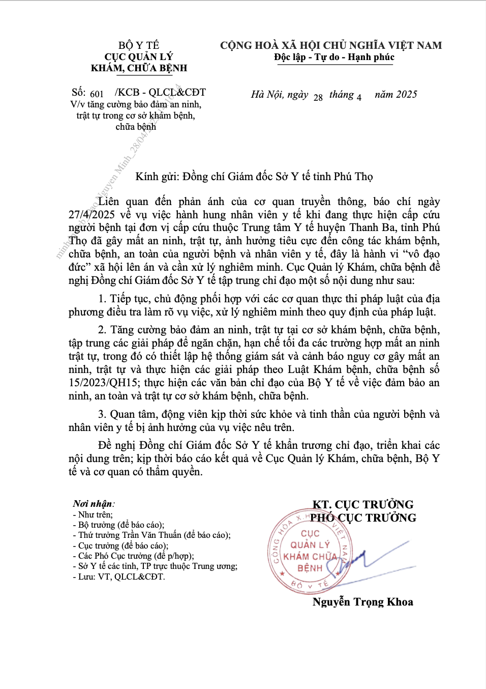 Xử lý nghiêm vụ hành hung nhân viên y tế tại Phú Thọ