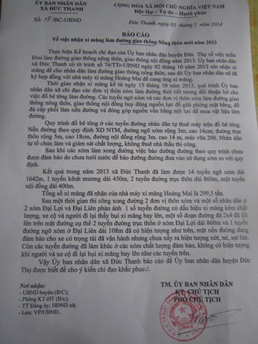 Dùng xi măng kém chất lượng để xây dựng nông thôn mới?