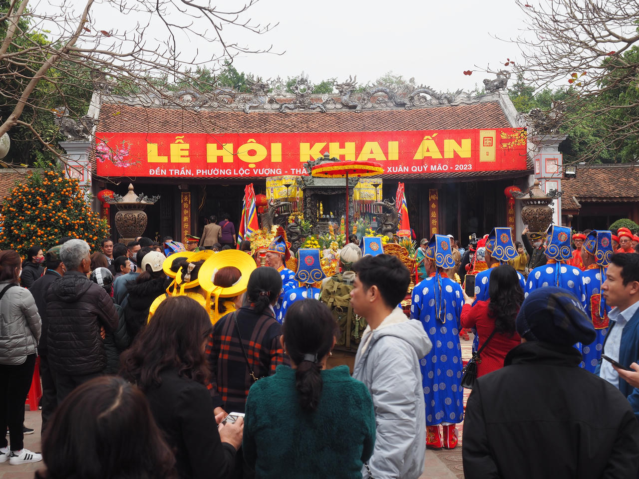 Đền Trần trước ngày “khai ấn” xuân Quý Mão 2023.