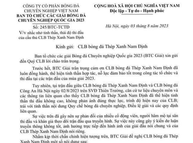 Cần 'chấn chỉnh' CĐV quá khích, nhằm giữ vững truyền thống và tự hào bóng đá Nam Định