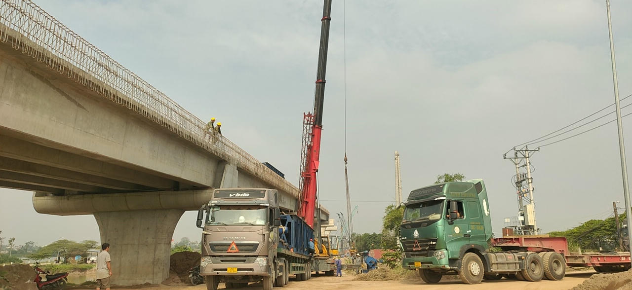 Nam Định đẩy mạnh tiến độ thi công cầu Đống Cao