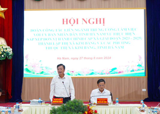 Đoàn công tác Bộ nội vụ và liên ngành Trung ương làm việc tại tỉnh Hà Nam