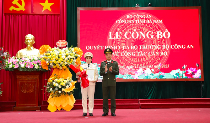 Hà Nam: Bổ nhiệm Phó Giám đốc Công an Tỉnh