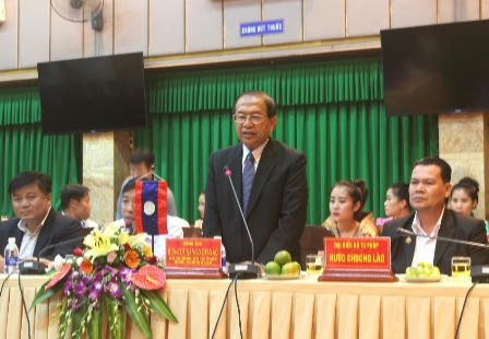 Bộ trưởng Hà Hùng Cường tiếp thân mật Bộ Tư pháp Lào