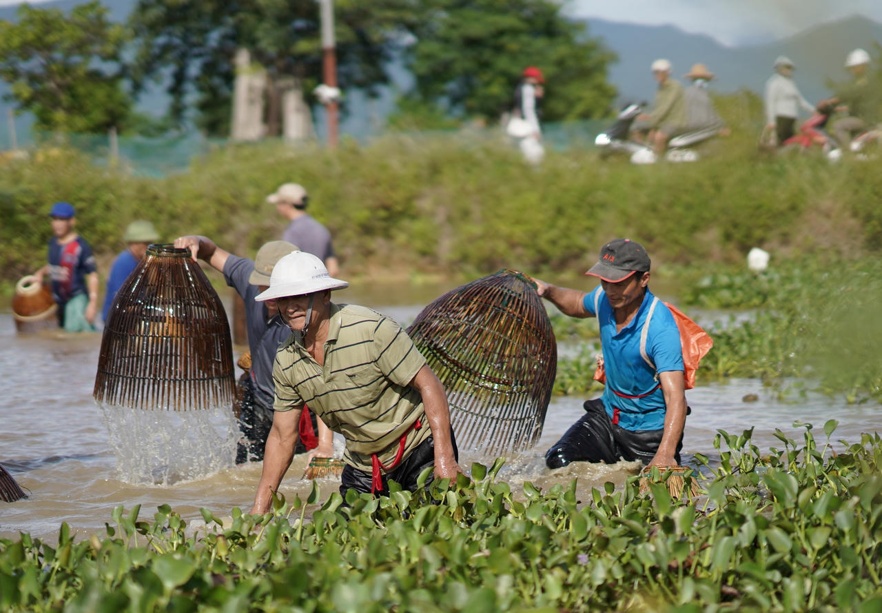 Người dân lội bùn, hò reo bắt cá tại Lễ hội 'xở chơm' Tết Đoan Ngọ ở Quảng Bình