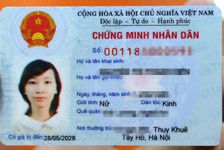 Hà Nội thí điểm cấp CMND mẫu mới ở ba địa điểm
