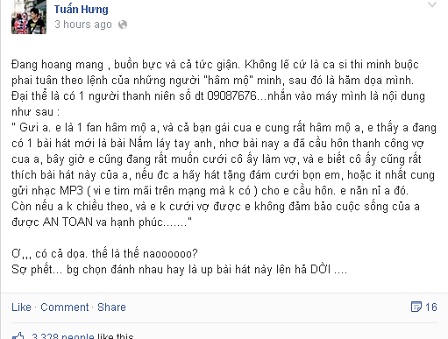 Fan cuồng doạ đánh Tuấn Hưng 