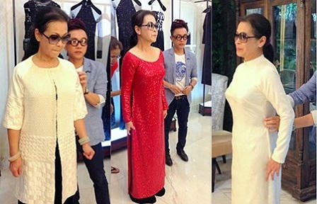 Khánh Ly mặc áo dài Công Trí hát ở Hà Nội