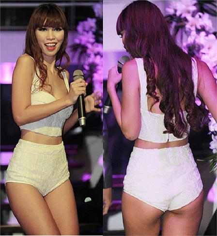 Mặc “thiếu vải”, Hà Anh bị cấm diễn 3 tháng 