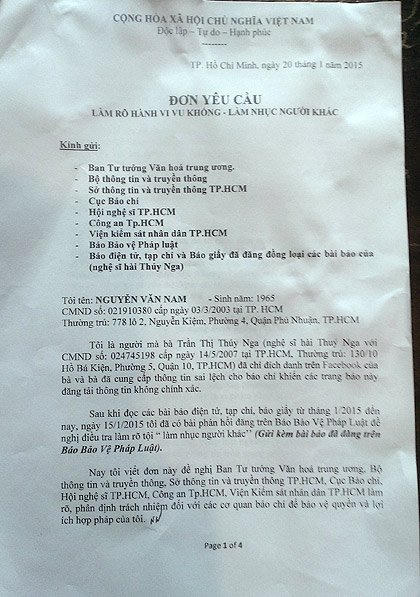 “Chồng hờ” tố Thúy Nga lừa gạt