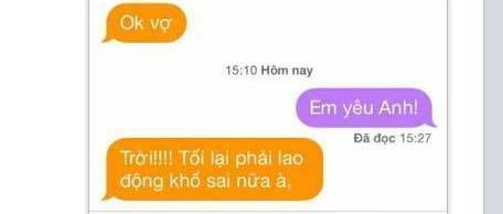 Cười “té ghế” với màn thử chồng bằng tin nhắn “Em yêu anh“