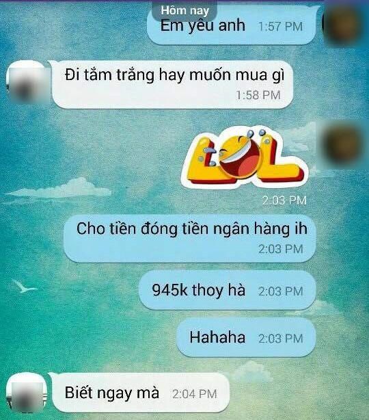 Cười “té ghế” với màn thử chồng bằng tin nhắn “Em yêu anh“