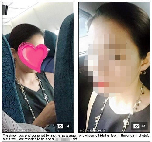 Xử phạt nữ danh ca cho con tè vào túi nôn trên máy bay