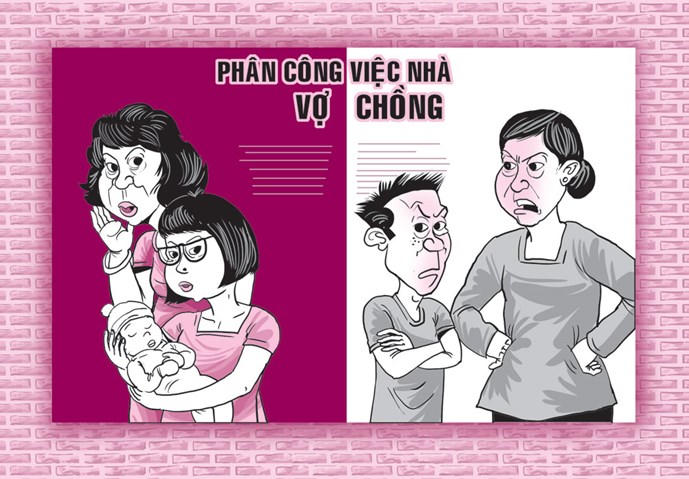 Bi hài vợ chồng trẻ chia việc nhà