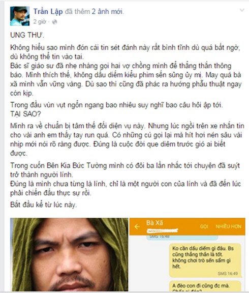 Bàng hoàng trước tin nhạc sĩ Trần Lập bị ung thư