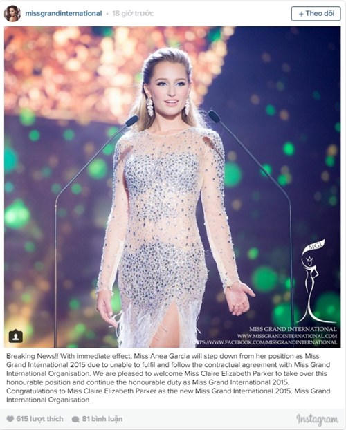 Thêm một đương kim Hoa hậu bị tước vương miện