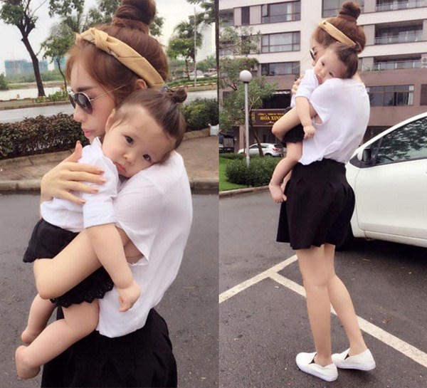 Phối đồ đôi chất như mẹ con Elly Trần