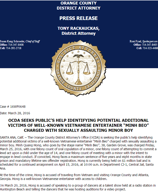 Xâm hại tình dục trẻ em, Minh Béo đối diện với án tù đến 5 năm 8 tháng