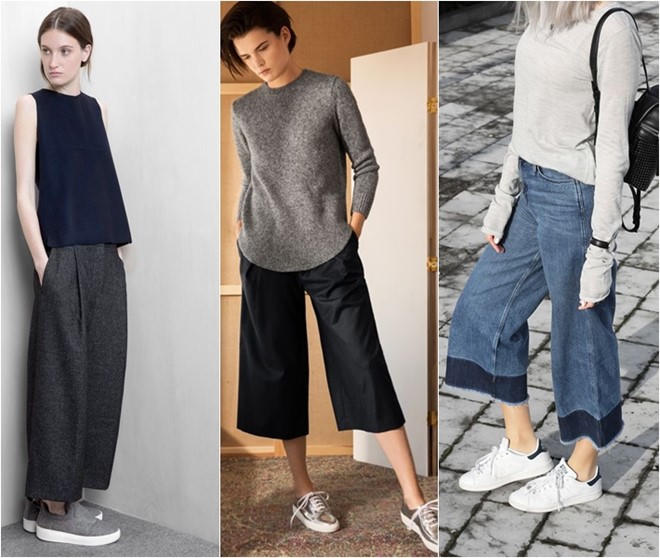 Quần culottes kết hợp với kiểu giày nào?