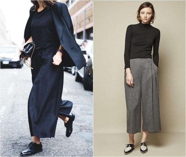 Quần culottes kết hợp với kiểu giày nào?
