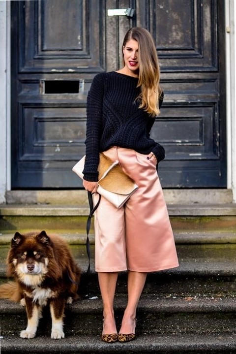 Quần culottes kết hợp với kiểu giày nào?