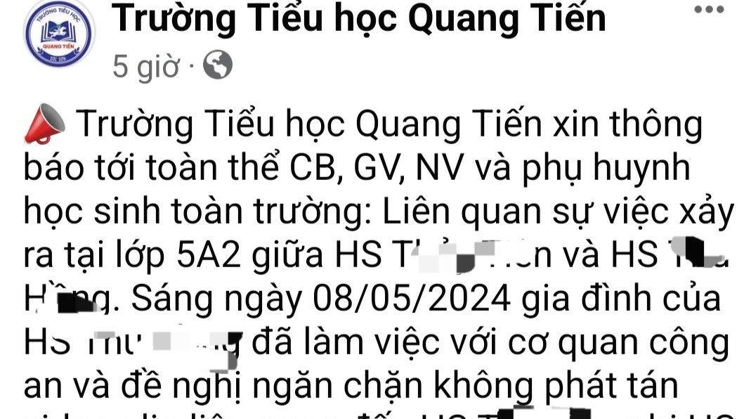 Lại xuất hiện một clip bạo lực, nghi nữ sinh lớp 5 “tác động vật lý” với bạn