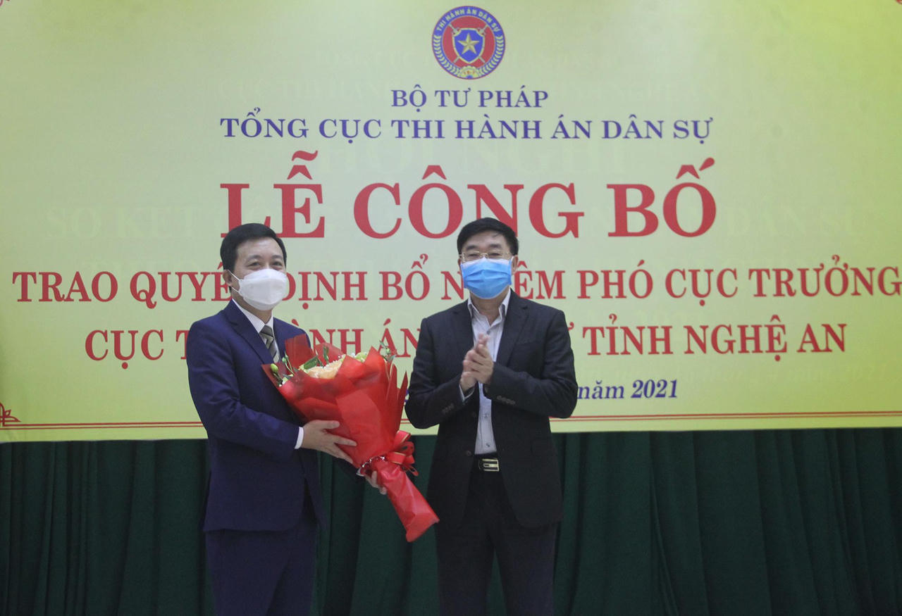 Bổ nhiệm Phó cục trưởng Cục Thi hành án dân sự tỉnh Nghệ An