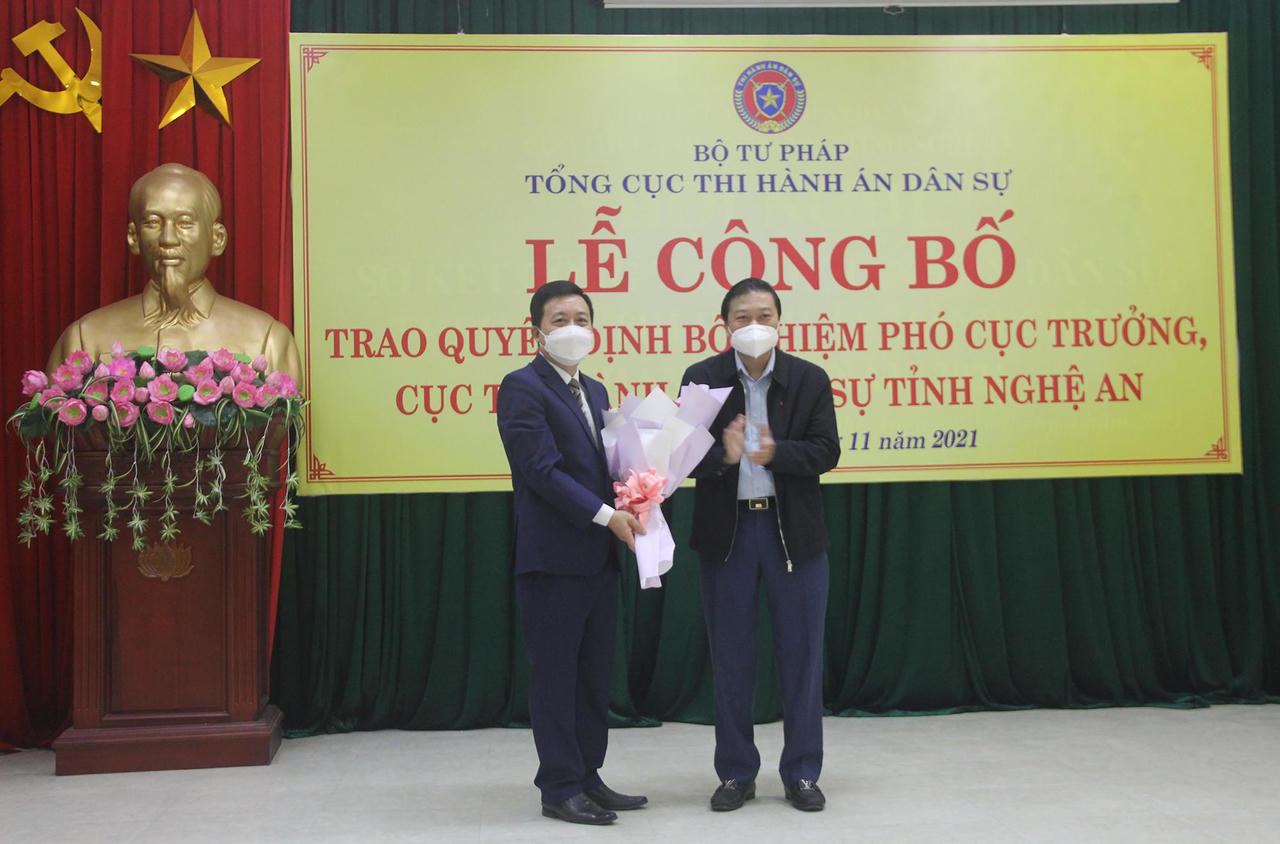 Bổ nhiệm Phó cục trưởng Cục Thi hành án dân sự tỉnh Nghệ An