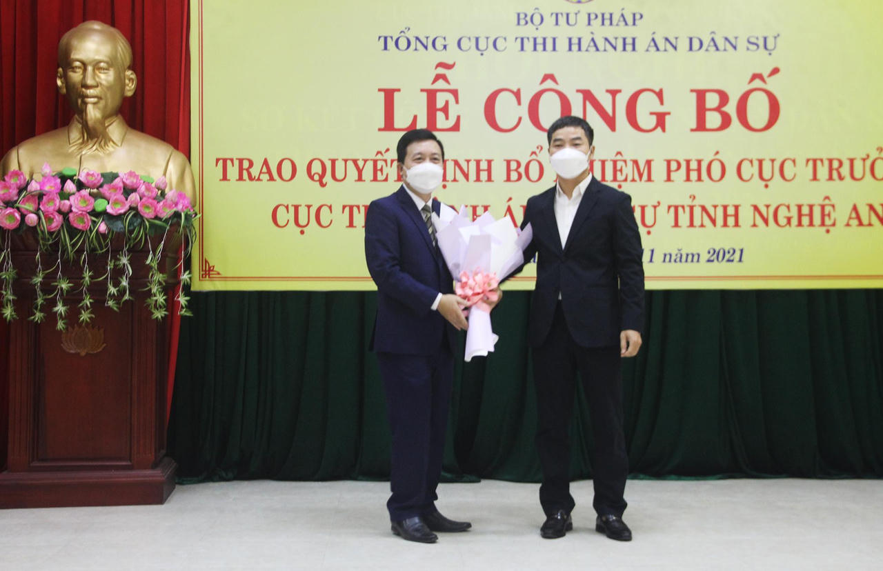 Bổ nhiệm Phó cục trưởng Cục Thi hành án dân sự tỉnh Nghệ An