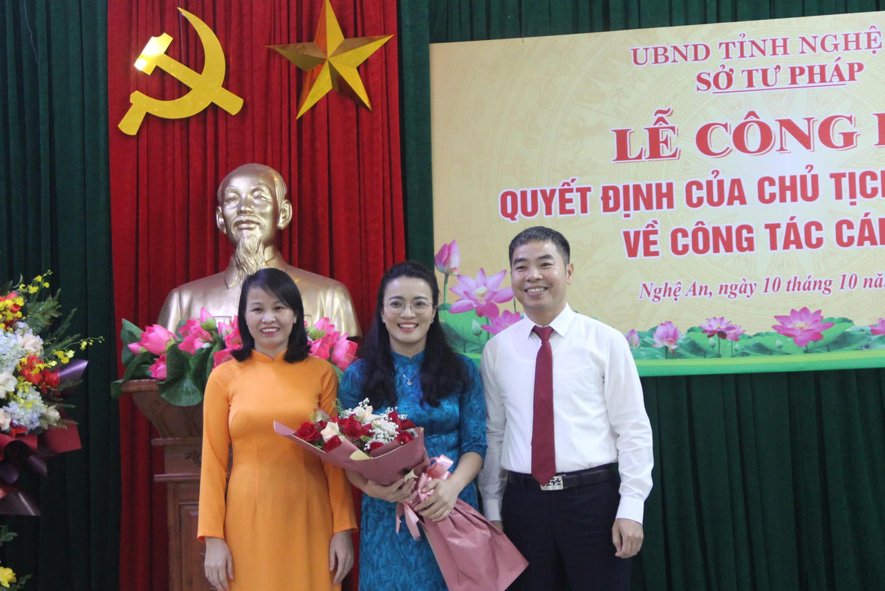 Bổ nhiệm Giám đốc Sở Tư pháp Nghệ An