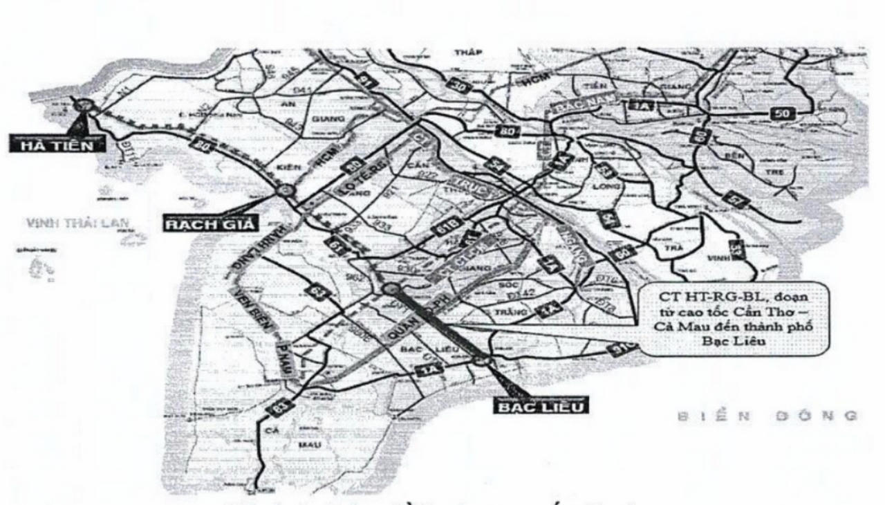 Đề xuất đầu tư 58km cao tốc Hà Tiên - Rạch Giá - Bạc Liêu