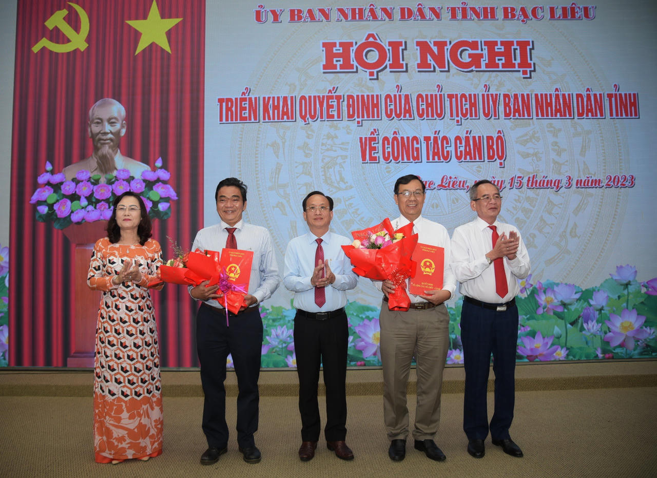 Bạc Liêu: Bổ nhiệm 4 Giám đốc Sở và Bí thư Huyện ủy Vĩnh Lợi