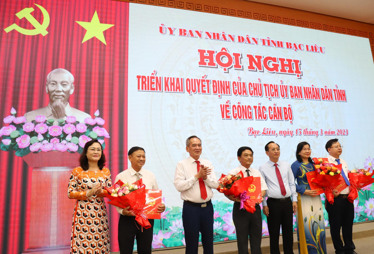 Bạc Liêu: Bổ nhiệm 4 Giám đốc Sở và Bí thư Huyện ủy Vĩnh Lợi