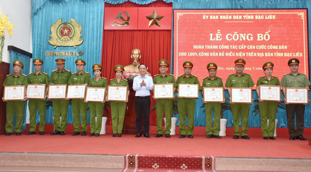 Bạc Liêu công bố hoàn thành 100% chỉ tiêu cấp Căn cước công dân