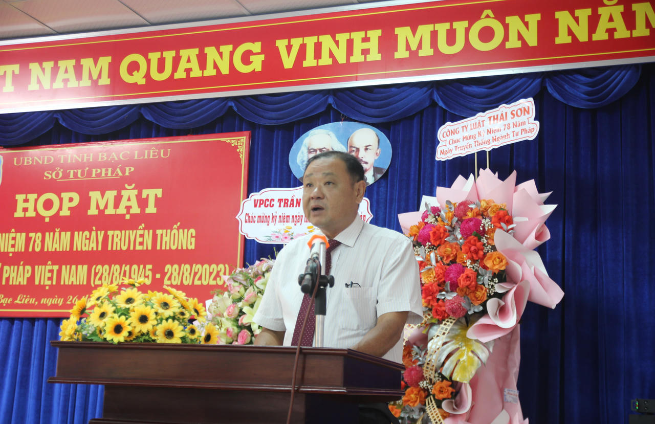 Sở Tư pháp Bạc Liêu họp mặt kỷ niệm 78 năm ngày thành lập ngành Tư pháp